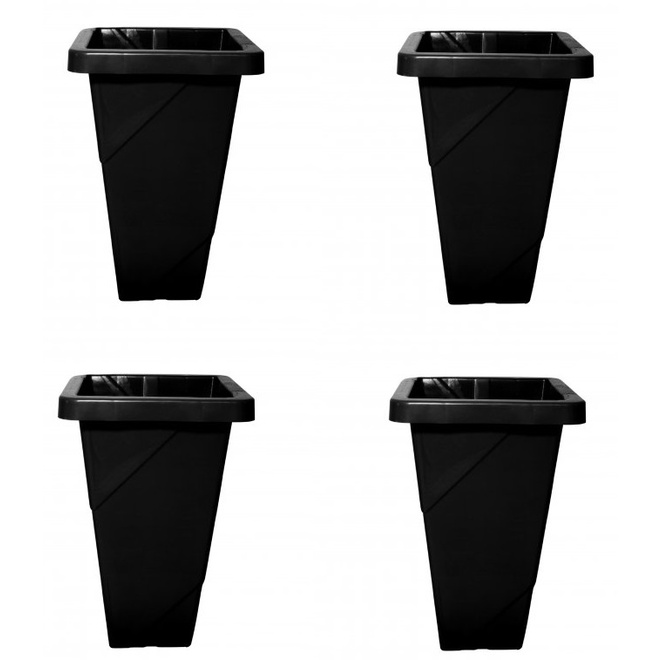 Kit 4 Vasos De Coluna Preto 25 Litros