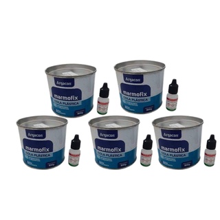 5 Massas Plásticas Argacon Chumbar 800g Chumbar Mármore Granito Porcelanato