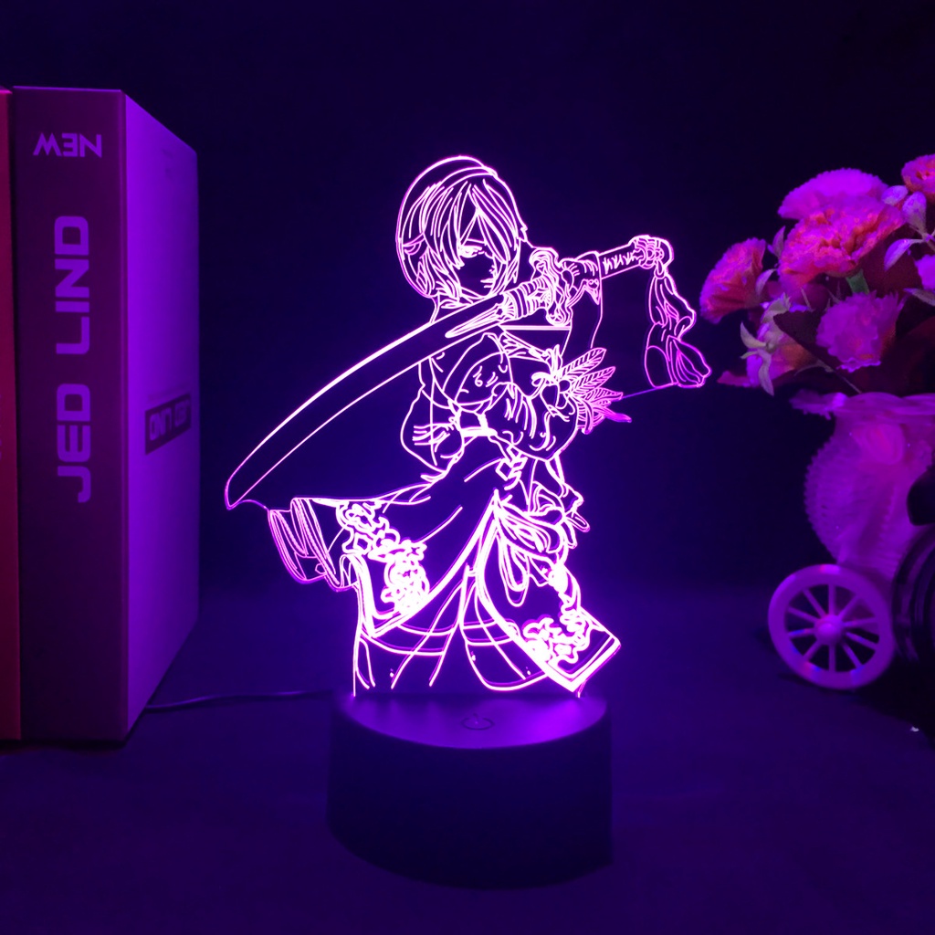 NieR Automata YoRHa No 2 Tipo B Jogo Luz Noturna 3D Para Decoração De Quarto Fofo Presente De Aniversário Lâmpada LED Modelo Manga