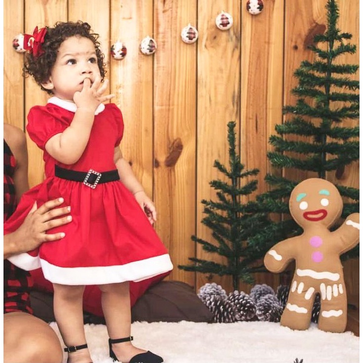 Vestido Natal Bebê Infantil Vermelho Mamãe Noel Tricoline Natal Ensaio  Fotográfico | Shopee Brasil