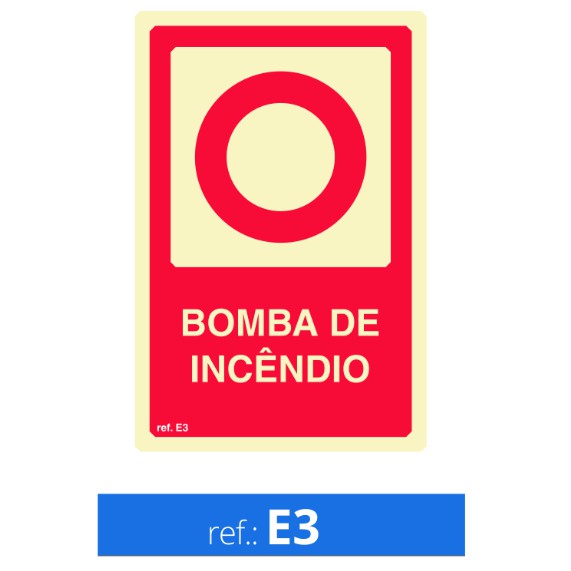 Placa Fotoluminescente - E3 - Sinalização de Emergencia - Sinalização Bombeiro - Rota de Fuga - Extintor
