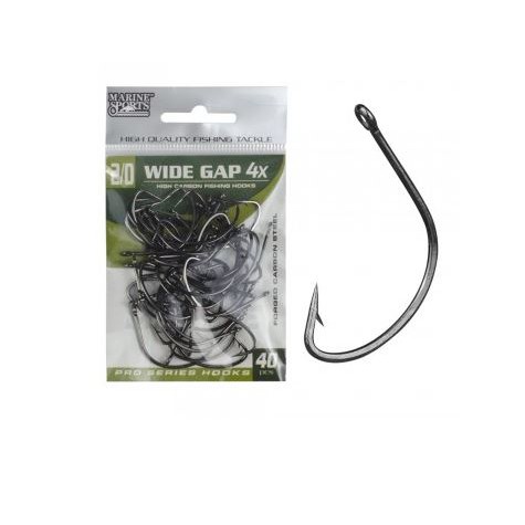 ANZOL WIDE-GAP 4X PRETO PC 2/0 Com 40 unidades - ideal para anteninha - MARINE SPORTS