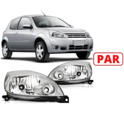 PAR FAROL FORD KA MASCARA CROMADA 2008 2009 2010 2011 2012 2013 2014