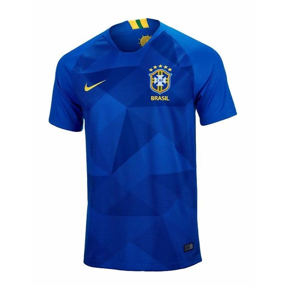 Like private Unevenness Camisa Brasil 2018 Away Blue Futebol Azul Copa 2018 | Shopee Brasil