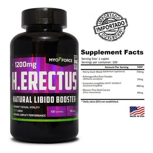 Suplemento Herectus Testo Booster 1200mg - Myo force