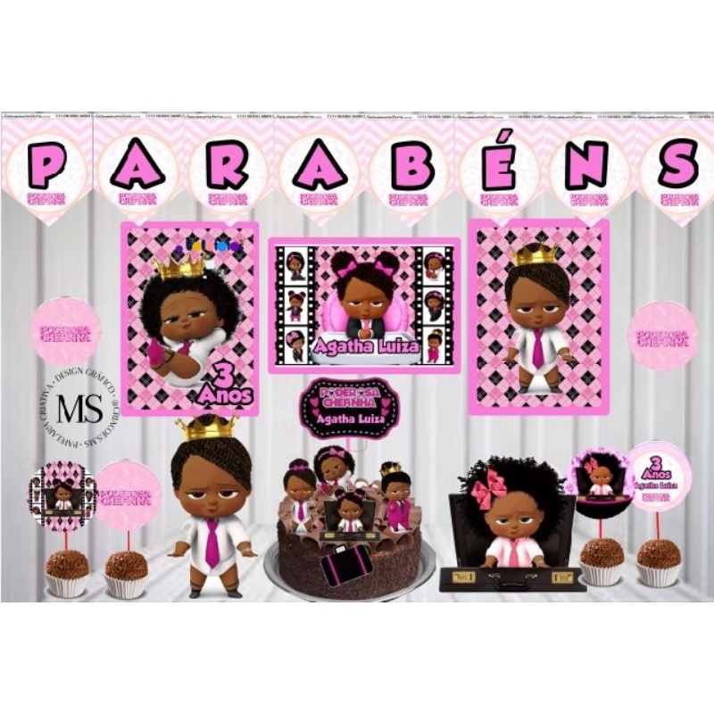 ENVIO IMEDIATO Kit festa Poderosa Chefinha Morena É só um Bolinho Personalizado, Decoração, Aniversário, Escola.