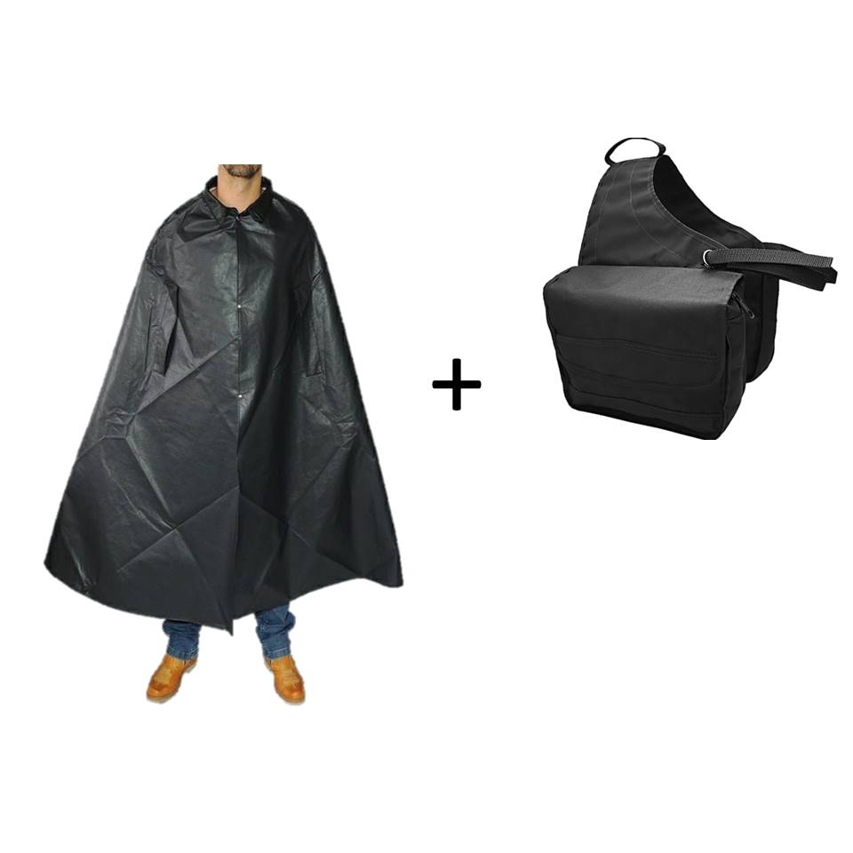 Capa Chuva Boiadeiro Cavaleiro Montaria + Alforge Alforje Térmico Impermeável sela arreio