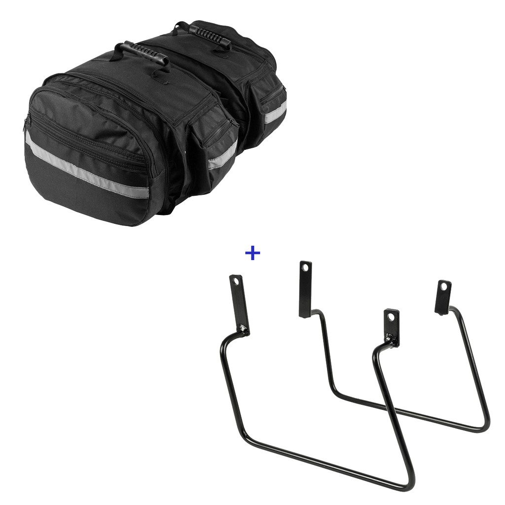 Kit Viagem Indian Scout Afastador + Alforge Lateral Nylon 40 Litros