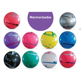 kit 5 bolas marmorizada coloridas tam 40 cm