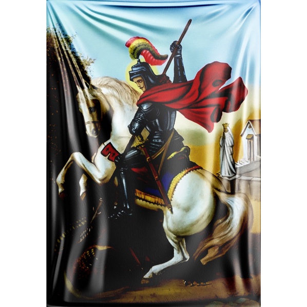 Bandeira São Jorge em Tecido Poliéster 100cm x 70cm