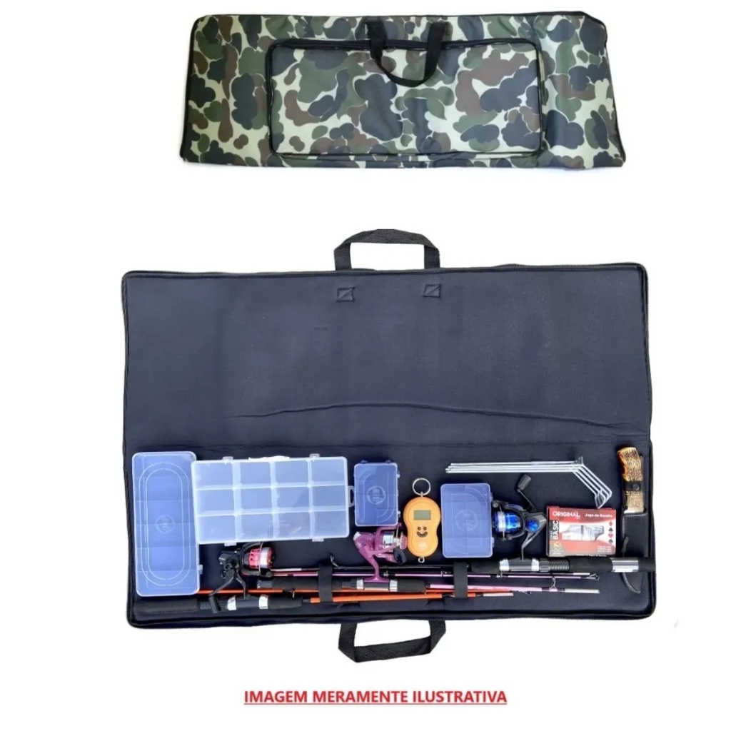 Capa Porta Vara Bolsa Maleta Case Mochila Pesca Pescaria Espumada 1 MT