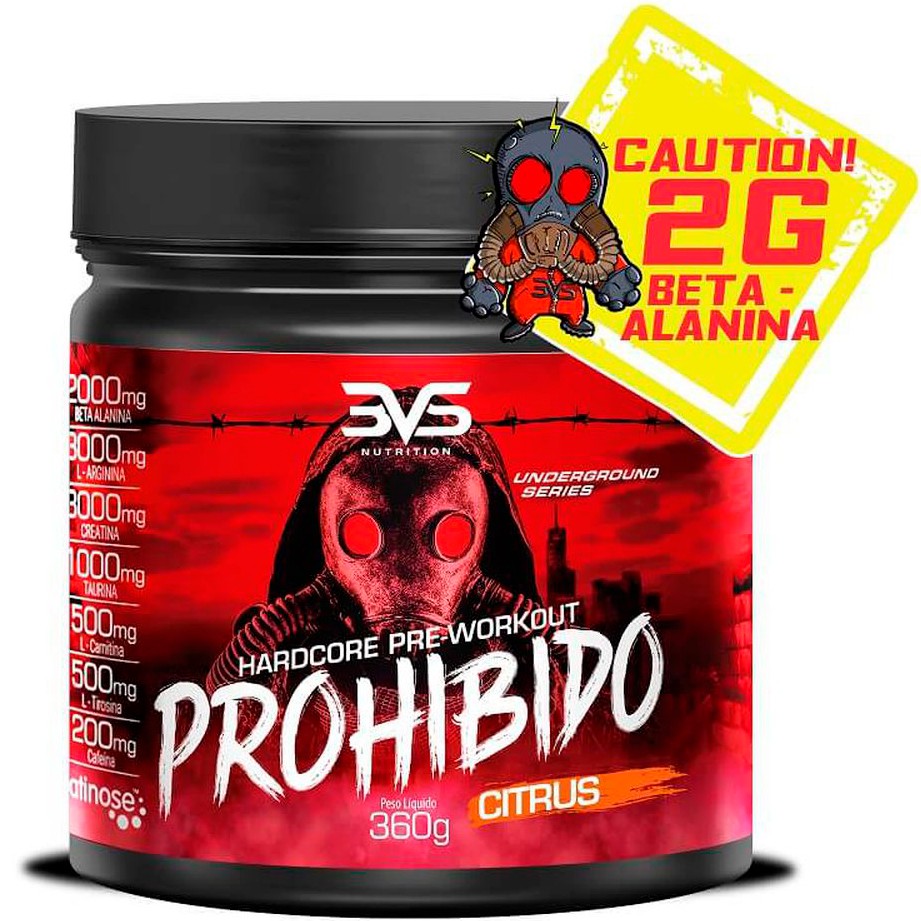 Prohibido Pré-Treino - Ultra Concentrado - 360g - 3VS Nutrition (2g Beta Alanina por Dose)