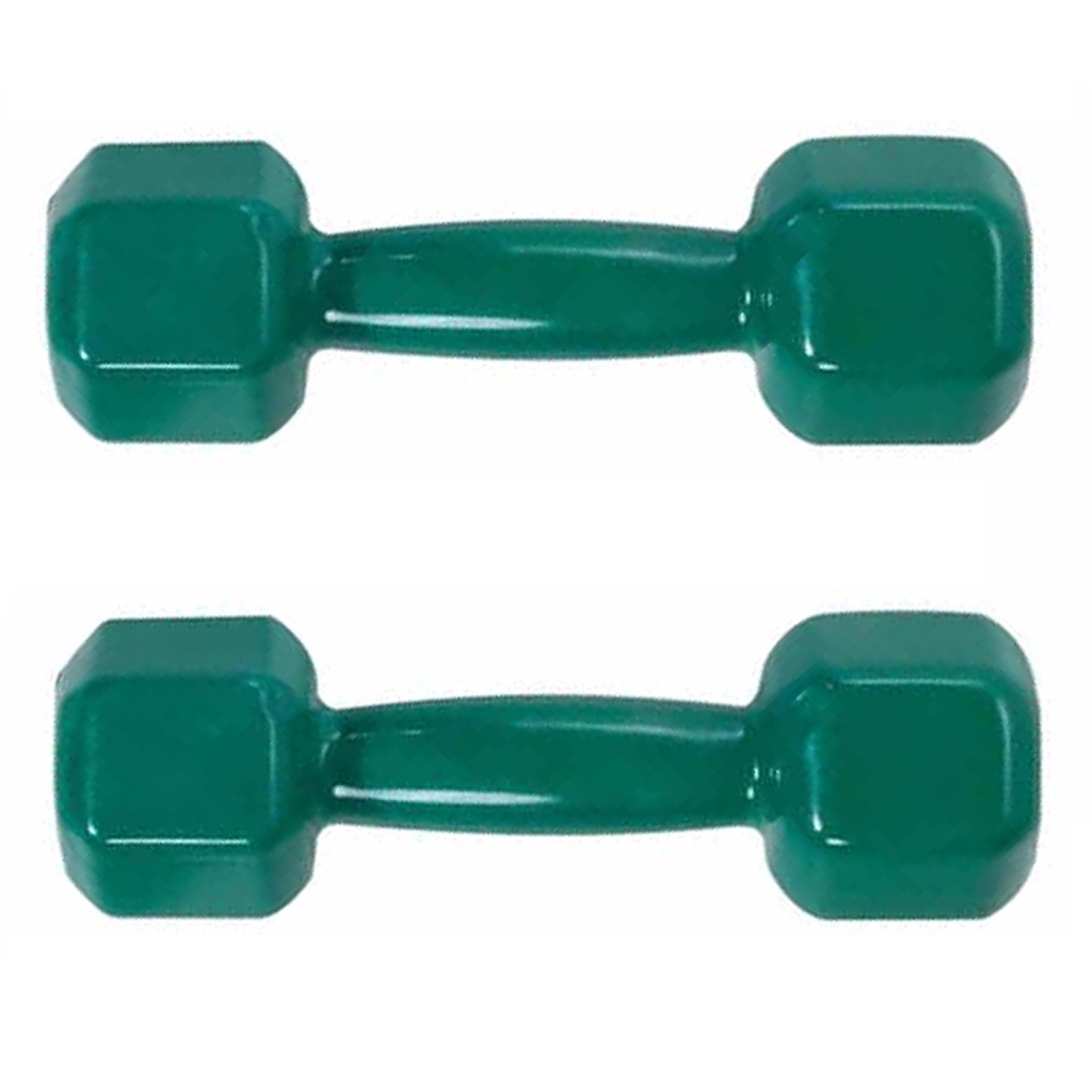 Halter Sextavado 7kg Emborrachado PVC o Par Verde