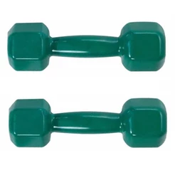 Halter Sextavado 2kg Emborrachado PVC o Par Verde