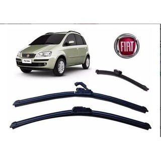 Kit de 3 Palhetas para Limpador de Parabrisa Dianteiro + Traseiro para Fiat Idea 2006 2007 2008 2009 2010