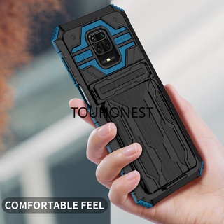 Caixa Capinha Xiaomi Redmi 10 9 Prime Power 9A 9AT 9i 9C NFC 9T Note 9 Pro Max 9S 11T Suporte À Prova De Choque Slot Porta-Cartões Híbrido Capa De Telefone