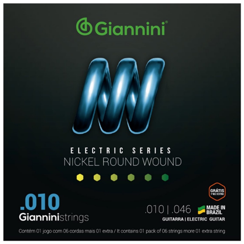 ENCORDOAMENTO GIANNINI PARA GUITARRA GEEGST.10 NIQUEL 010