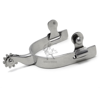 Par De Espora Cão Médio Inox Com Correia