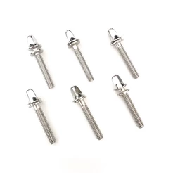 Parafuso De Afinação Com Arruela Para Bateria Kit Com 6 Unidades Cromado 40mm