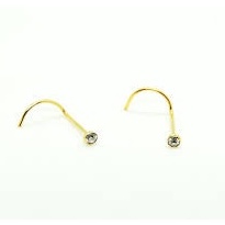 Piercing Nostril folheado Nariz dourado pedra branca Zirconia em Oferta na Shopee