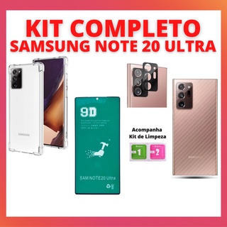 Kit Completo Samsung Note 20 Ultra _ Película de Cerâmica + Carbono + Camera + Capa Proteção