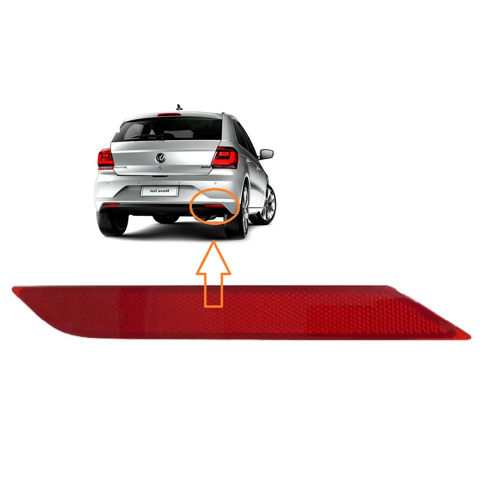 REFLETOR OLHO DE GATO DO PARACHOQUE TRASEIRO LADO DIREITO P/ GOL G7 2017 2018 2019 2020 ORIGINAL VW