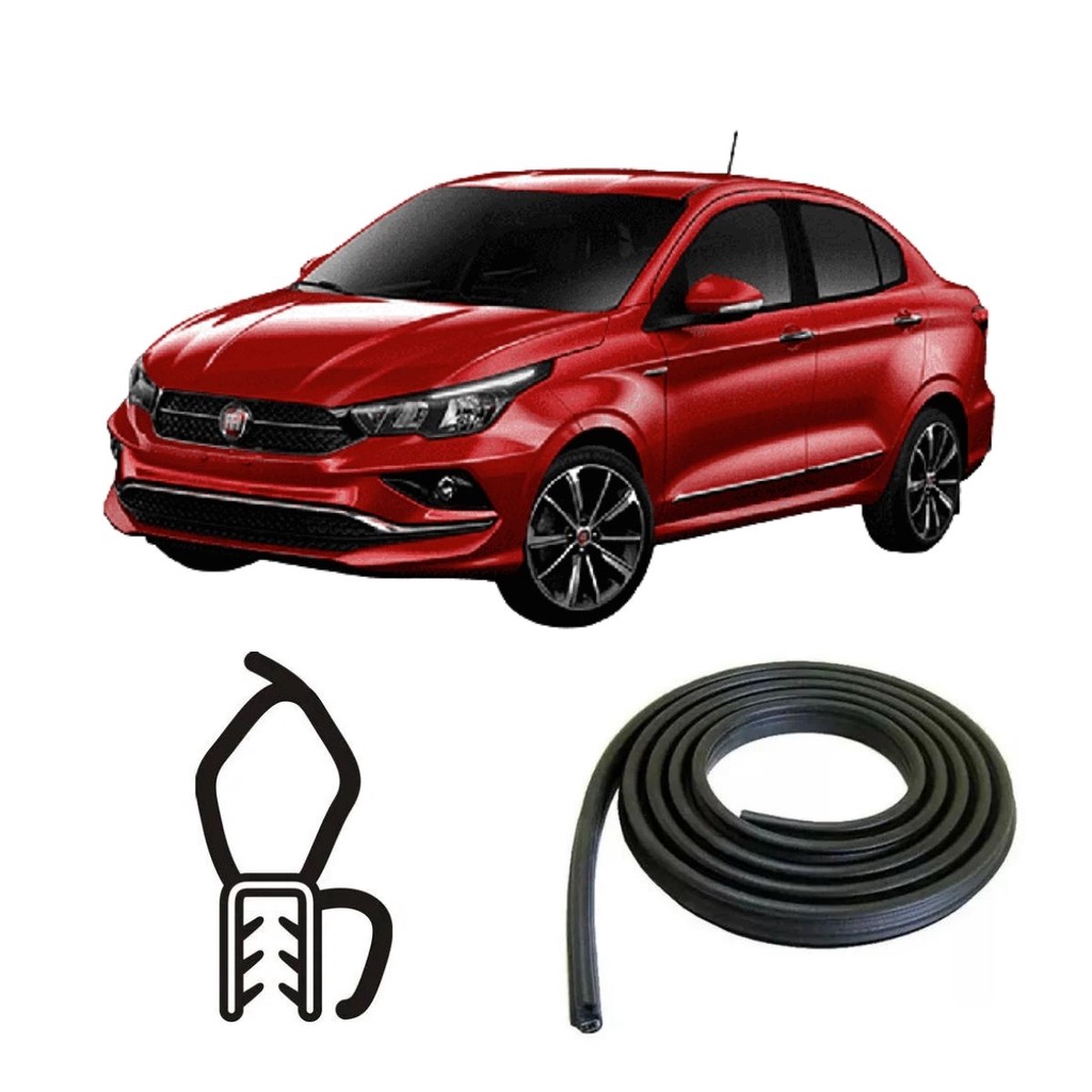 BORRACHA DO PORTA MALAS PRETA COM ABA FIAT CRONOS em Oferta na Shopee