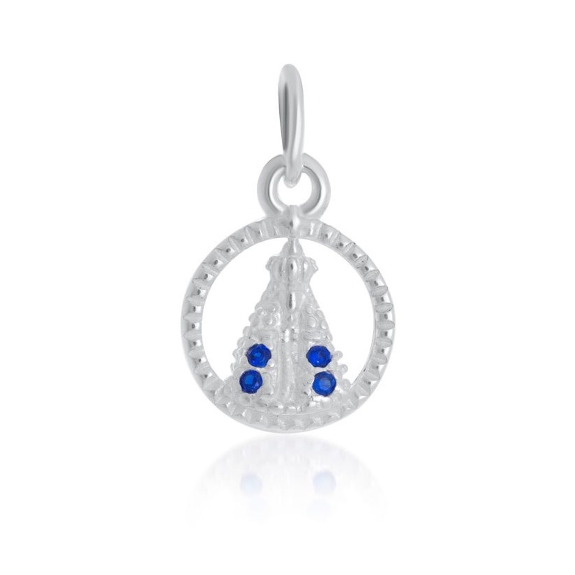 Pingente Medalha Nossa Senhora Prata 925 Com Brilhante Zircônia Joia De Qualidade Elegante Confortavel Estilo Único Acessório Elegante Design Exclusivo Deslumbrante Moderno Delicado Versátil Durável Garantia de qualidade