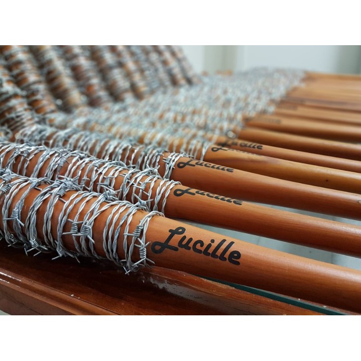 Taco de Baseball Lucille Negan The Walking Dead com Arame de Verdade Madeira Maciça