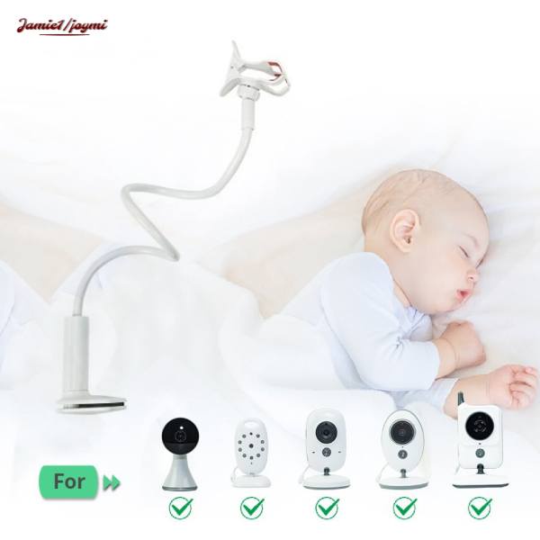 Suporte universal multifuncional para câmera, suporte para monitor de bebê montagem no berço da cama suporte ajustável de braço longo