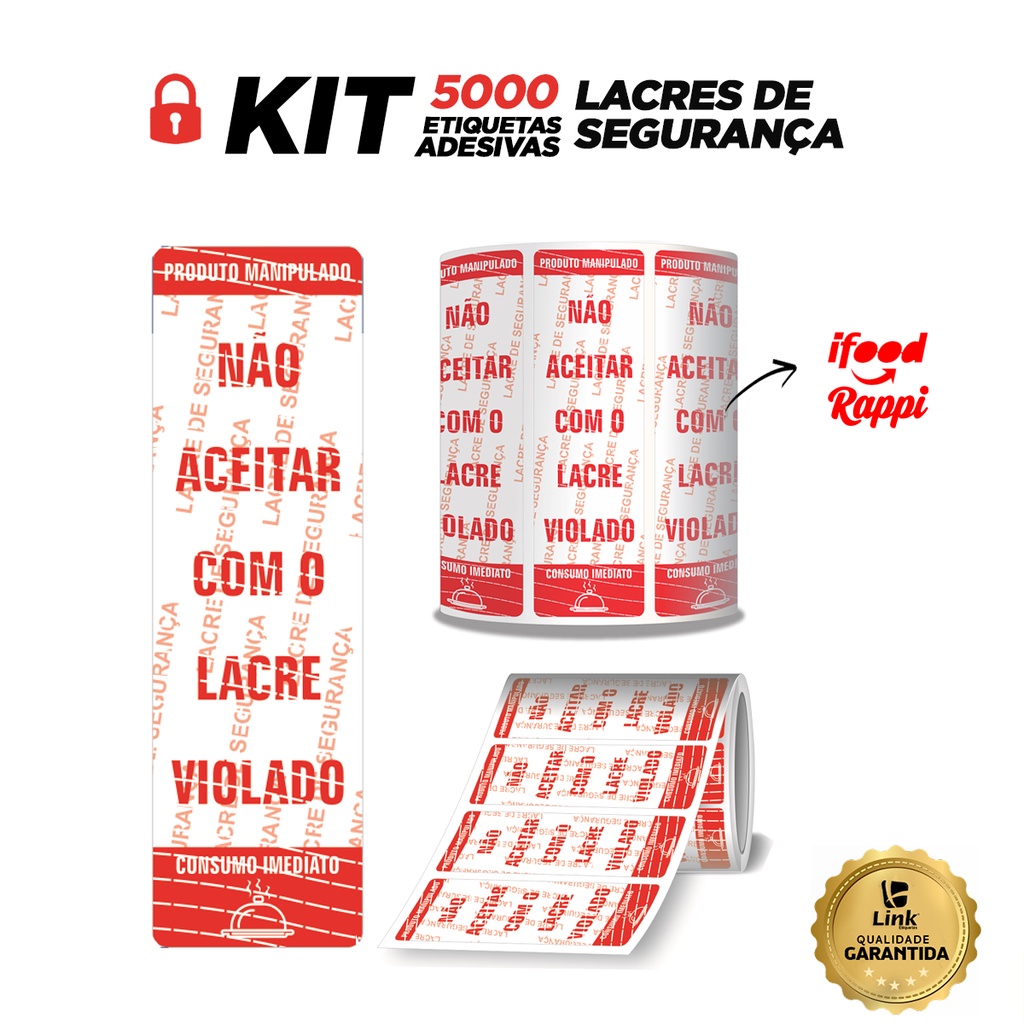 5000 Etiquetas Lacre Segurança Para Delivery Ifood Alimentos em Oferta na Shopee
