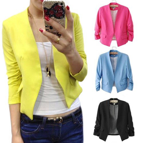 jaqueta jeans feminina tipo blazer