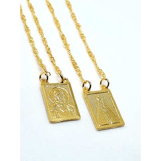 Escapulário Folheado de Nossa Senhora Aparecida, masculino e feminino, Escapulario dourado, Corrente Folheada,Artigo Religioso
