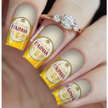 PELÍCULAS DE UNHAS COM 12 ADESIVOS NA CARTELA | CERVEJA MD: 01 | Acessório de unha | Manicure | decoração de unha | nails | esmaltes