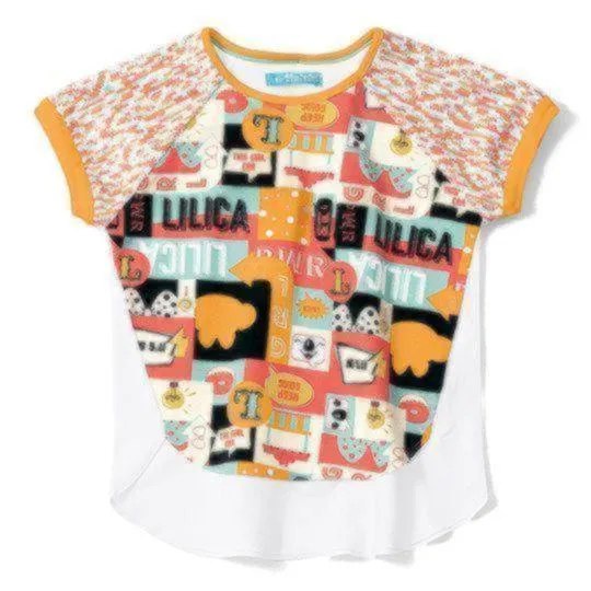 Blusa infantil Lilica Ripilica® Branca e Laranja LILICA RIPILICA & TIGOR