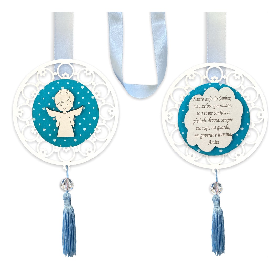 Escapulario De Porta Anjo Da Guarda Azul Infantil 1,50cm em Oferta na Shopee