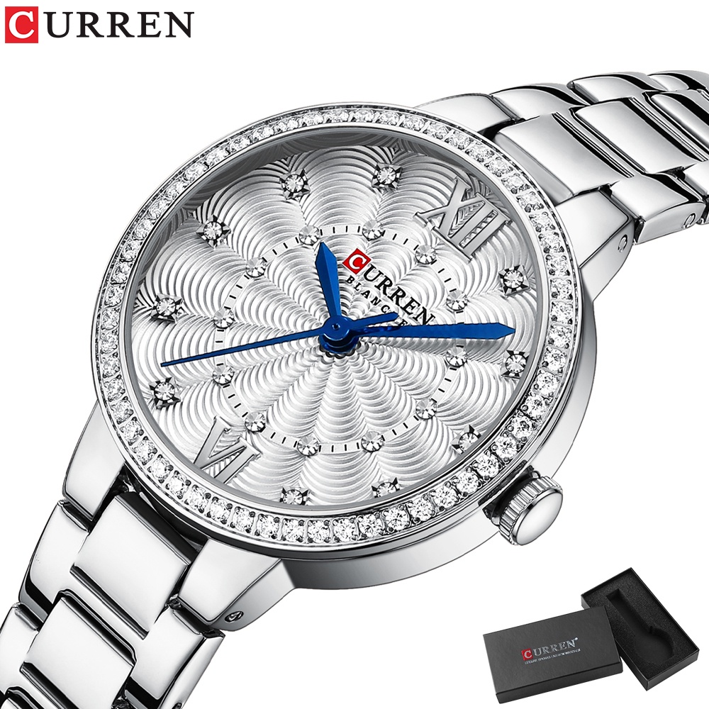 Marca De Luxo CURREN Relógio Mulher Moda Elegante Quartzo Aço Inoxidável À Prova D'água 9085 S em Oferta na Shopee