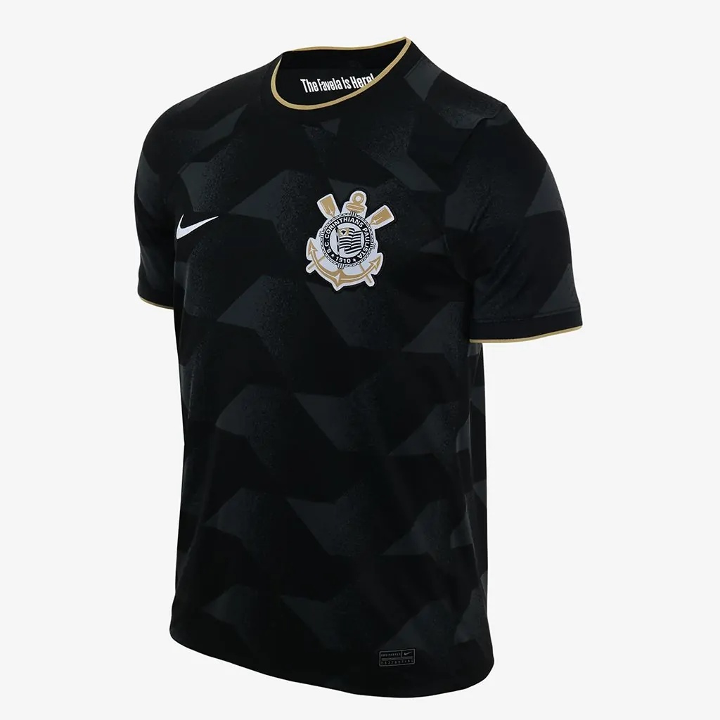 Camisa Do Corinthians Timão 2022 2023 Preta Lançamento - Camiseta De Time De Futebol Oficial Tailandesa 1:1