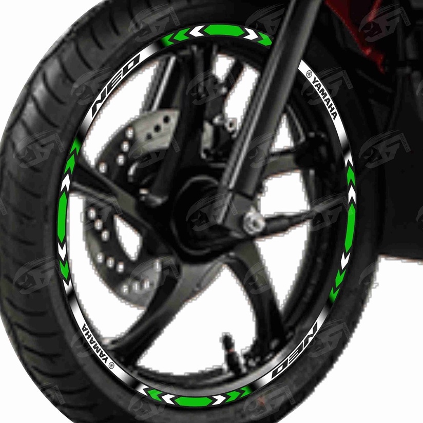 Adesivo Friso Refletivo Roda Moto Yamaha Neo 125 M01 verde