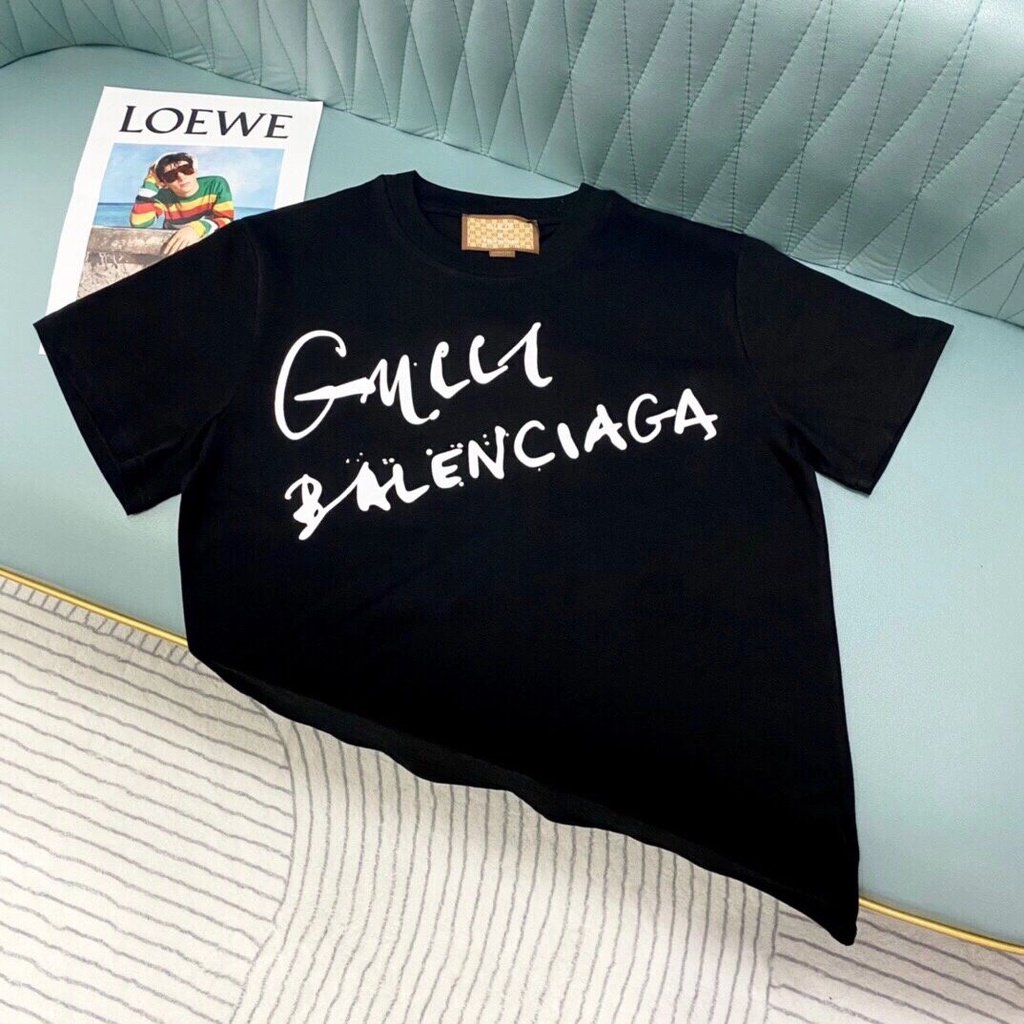 Nova gucci x Balenciaga Camiseta De Manga Curta Limitada Casal Homens E
