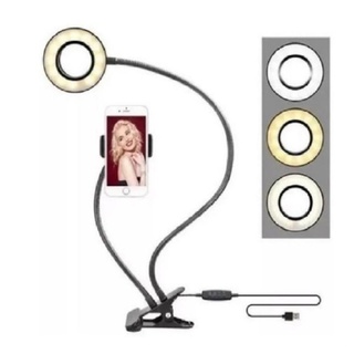 ring light de mesa 2 em 1 com suporte de celular para maquiagem selfie live make abajur luminaria