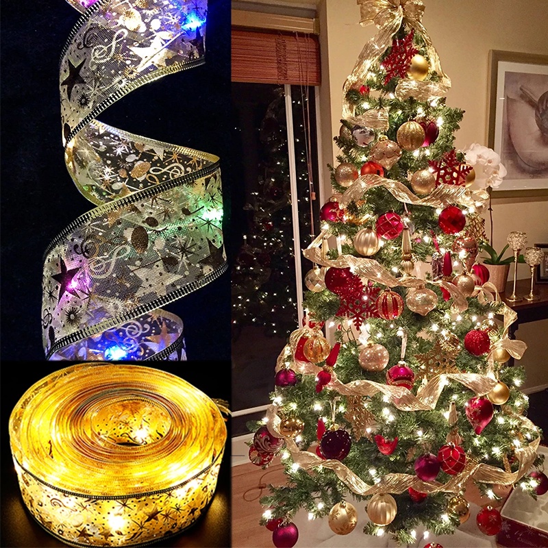 2M Dupla Camada Luzes De Fadas Cordas Fita Arcos De Natal Com Enfeites  Árvore Ano Novo Decoração De Casa | Shopee Brasil