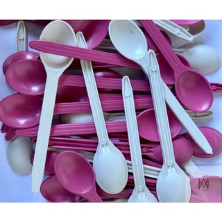 Colher sobremesa BRANCA E ROSA - 1.000 unidades.