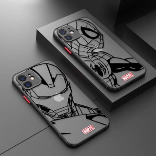 Homem Aranha Ferro Silicone Transparente Matte Capa Para iPhone 15 Pro Max 11 12 13 14 XS XR 14 Plus 13 12 Mini 7 8 SE 2020 Traseira À Prova De Choque