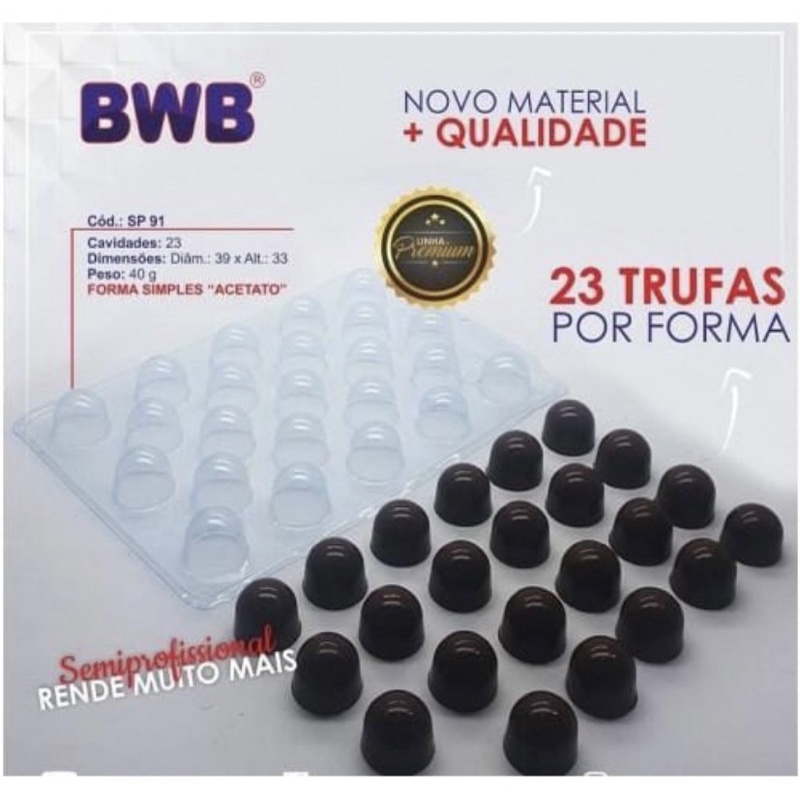 KIT C/ 03~15 FORMAS P/ TRUFA MÉDIA SEMIPROFISSIONAL SIMPLES SP 91 cod 3504//
