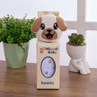 Naninha Para Bebe Com Prendedor De Chupeta Pelucia Bichinhos Cachorrinho