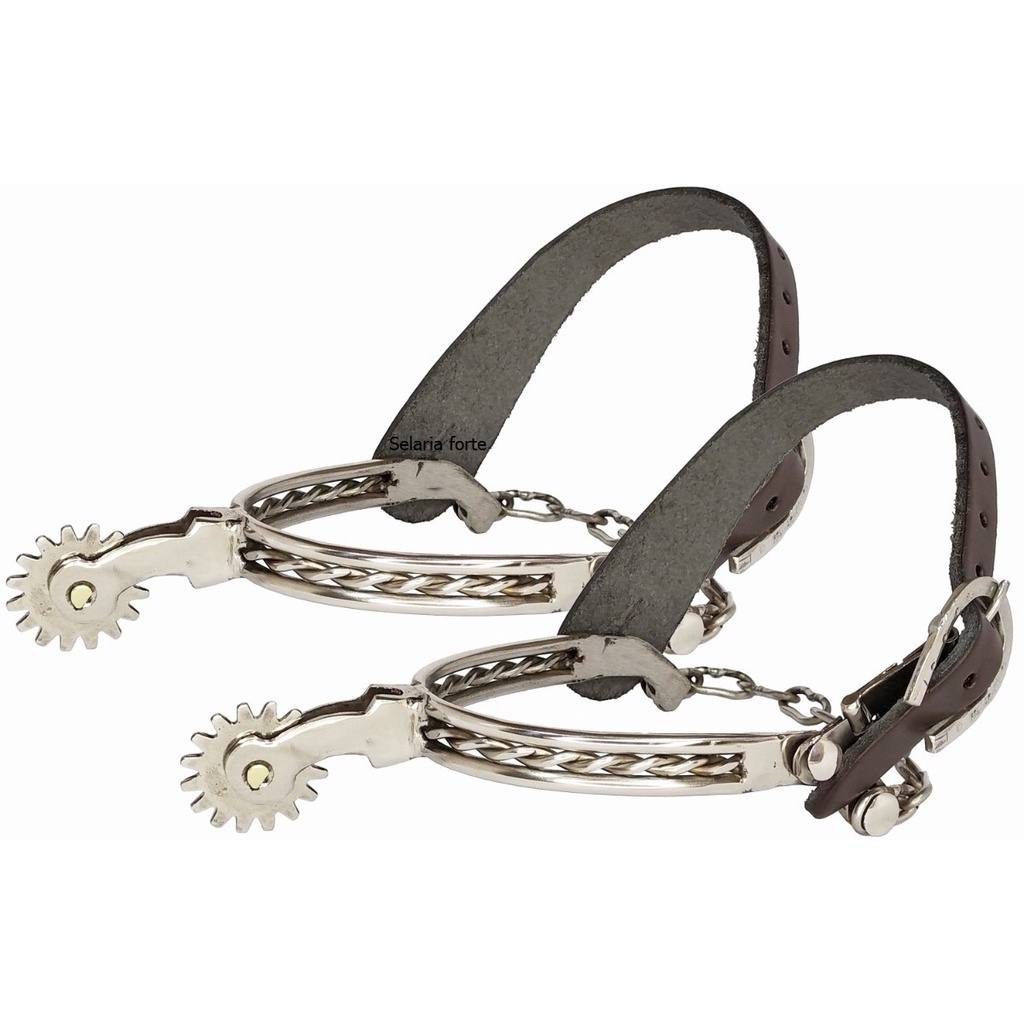 Espora Torcida Inox Cavalo Mangalarga cutuqueira cavalgada