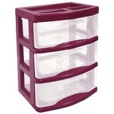 Gaveteiro De Mesa Colorido 3 Gavetas Transp Agraplast em Oferta na Shopee