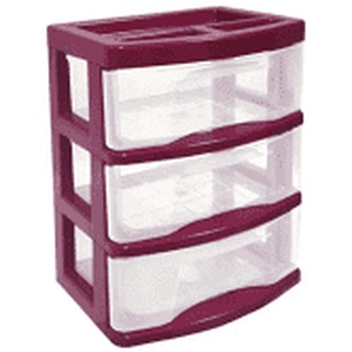 Gaveteiro De Mesa Colorido 3 Gavetas Transp Agraplast