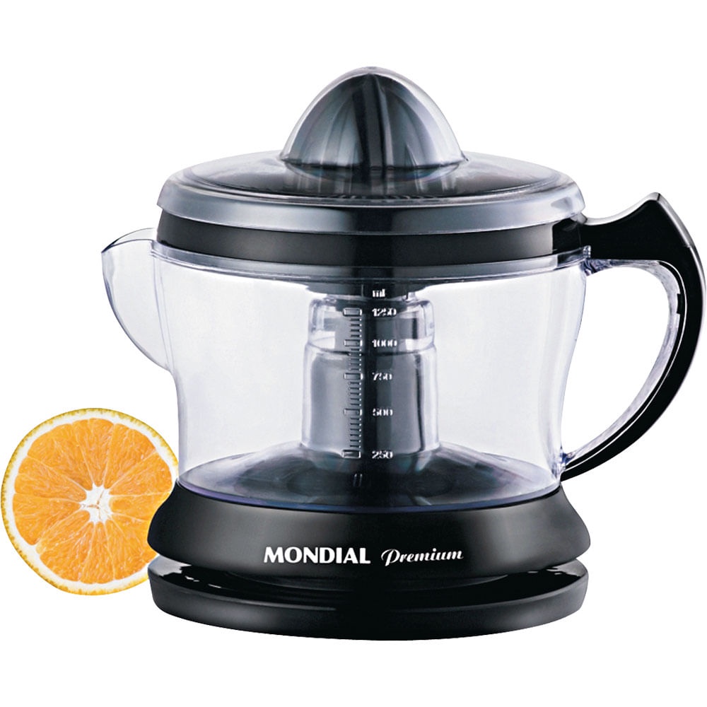 Espremedor Mondial 1,25L com Dupla Rotação e Acionamento Automático Premium E-02 Preto 127V - Home Appliances